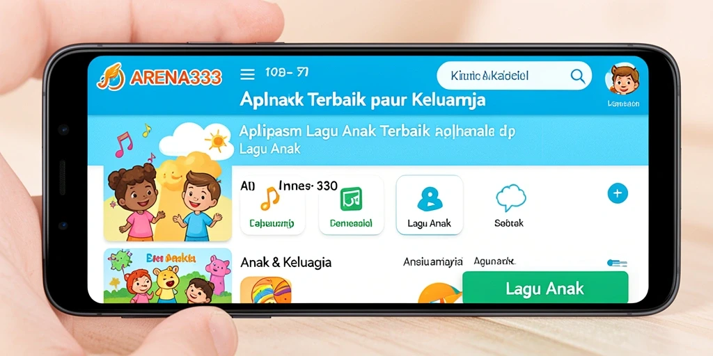 Antarmuka menarik dan fungsi lengkap ARENA333 untuk lagu anak.