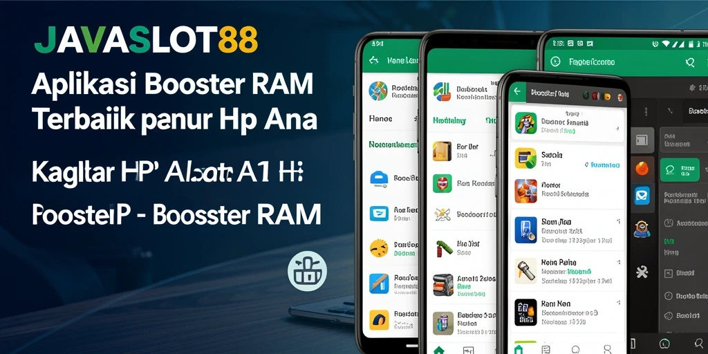 Tampilan antarmuka utama JAVASLOT88 yang menunjukkan fungsi Booster RAM.