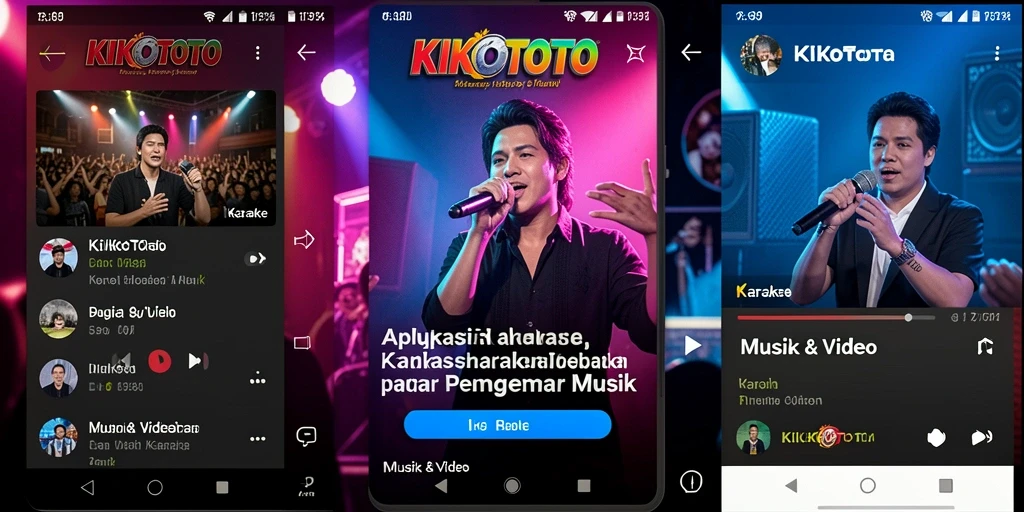 Antarmuka KIKOTOTO yang intuitif dengan pilihan lagu karaoke.