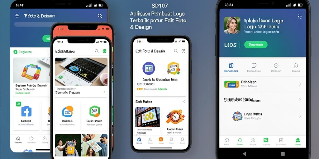 Tampilan antarmuka yang ramah pengguna dari SD107 untuk Logo Maker.